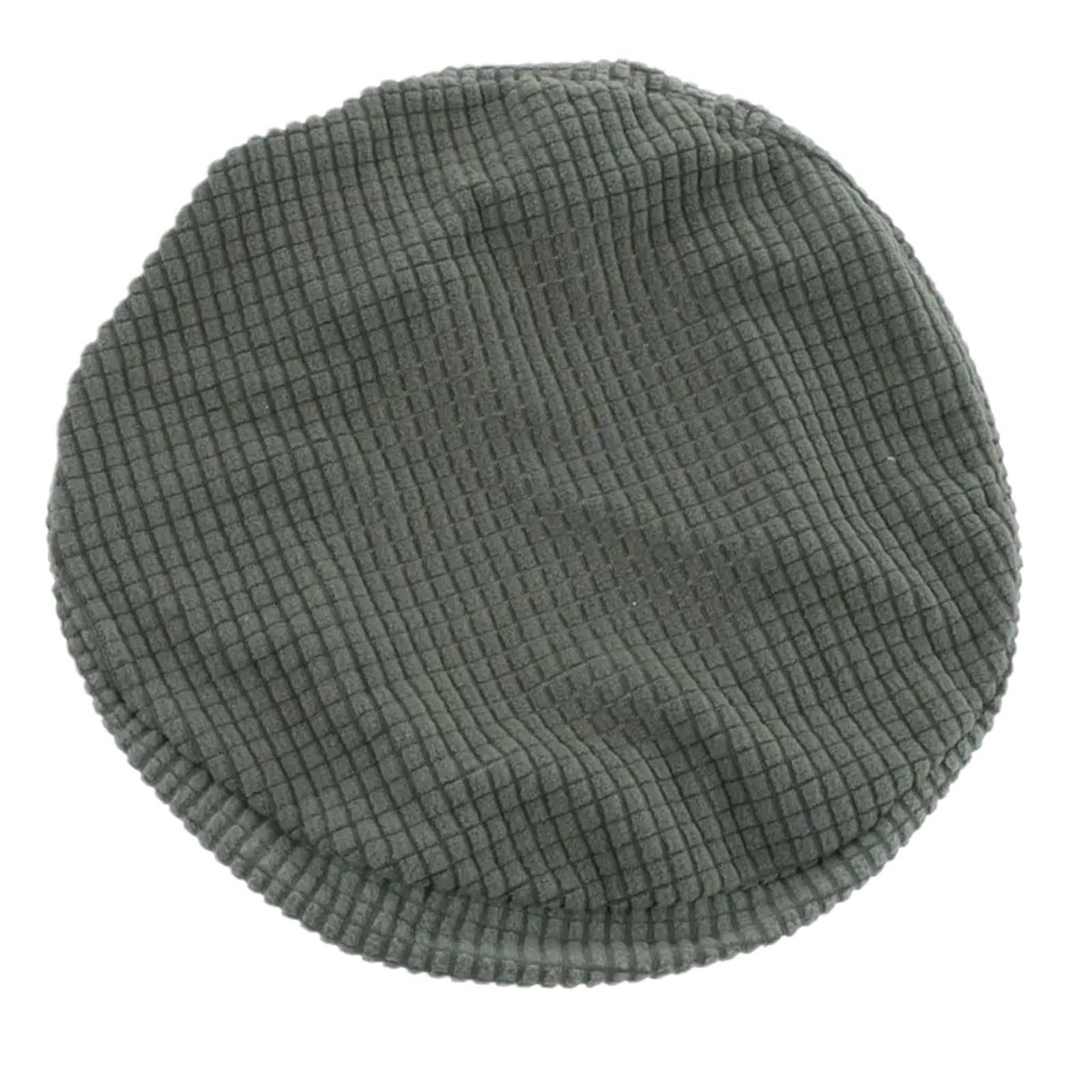 SHENJMAI Stool Covers Round Round Bar Stool Cover Chair Seat Cushion Stretchable Fits for 30-38cm / 12-15 Inch Stools(Dark Green)