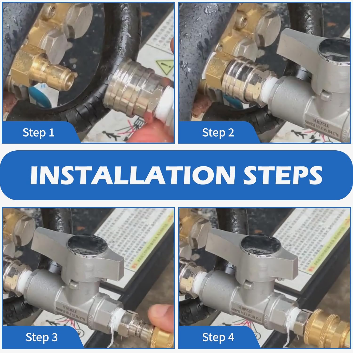 Ball Valve Pressure Washer，3/8"5000 PSI，High Pressure Ball Valve for Power Washer Hose.