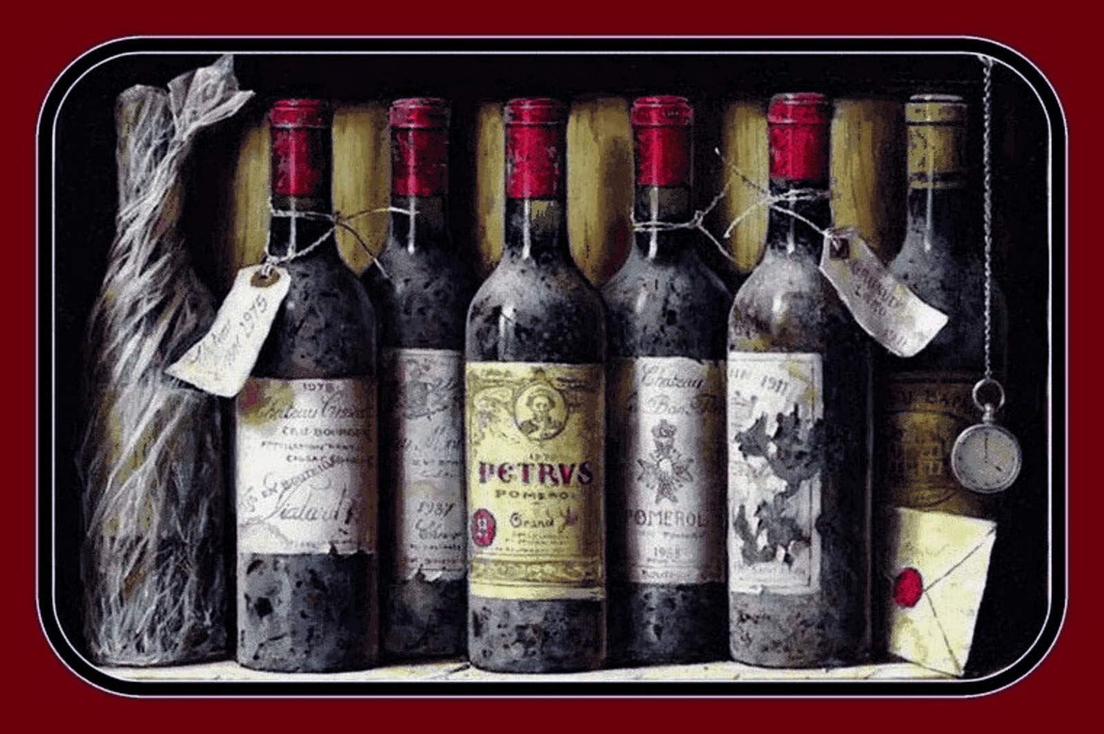 Schatzmix Plaque métallique décorative en Forme de Vieille Bouteille de vin Rouge 20 x 30 cm