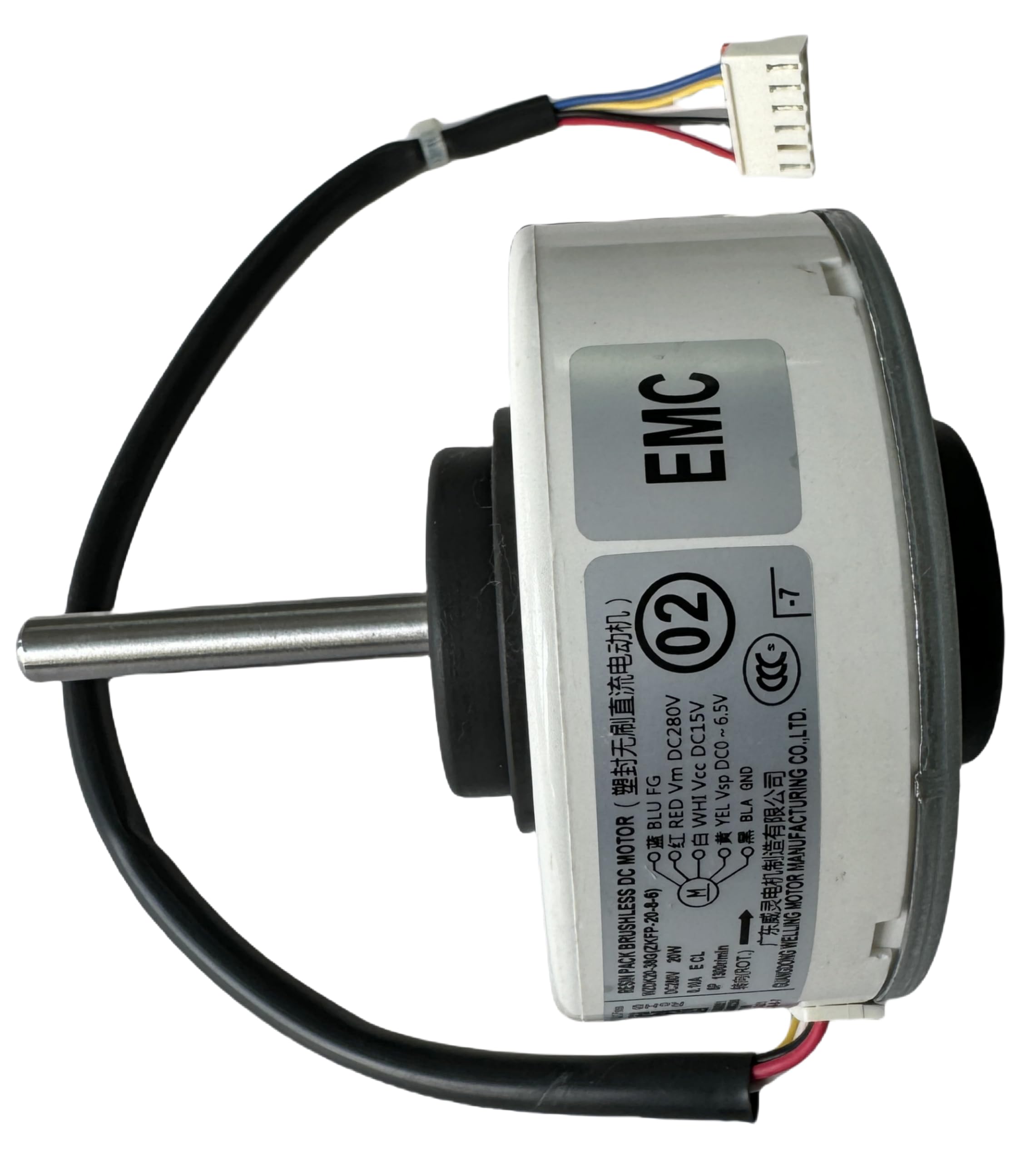 Klimaanlagenmotor WZDK20-38G (ZKFP-20-8-6) OEM DC Bürstenloser Lüftermotor, 20W Inverter Klimaanlage Bürstenloser Gleichstrommotor für Zentralklimaanlage, CCW 1300rpm DC280V 0.10A