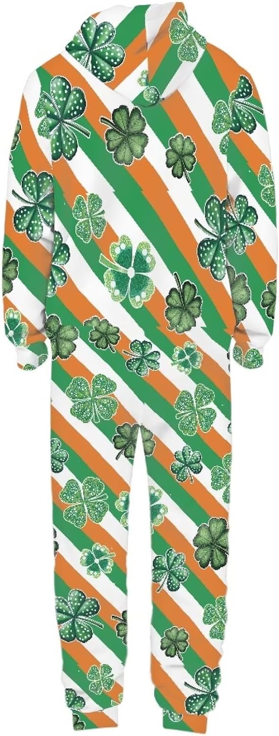 Xhuibop Adult Onesie Jumpsuit One Piece Plus Size Pajamas Long Sleeve