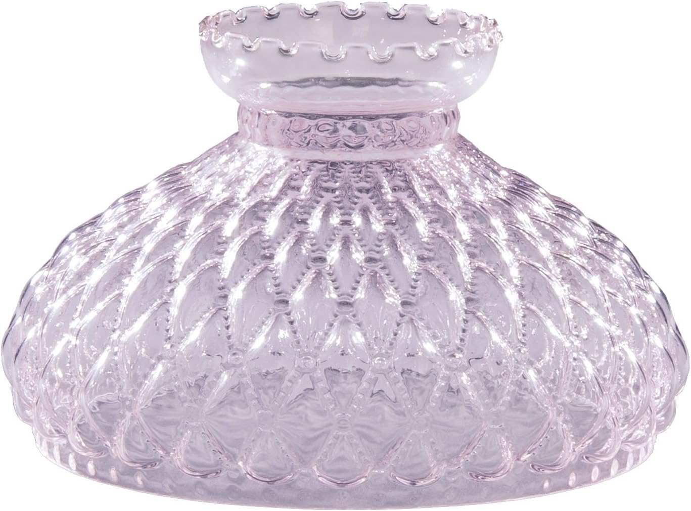 B&P Lamp® 10" Opal Diamond Quilted Pattern Student Glass Shade with Crimped Top