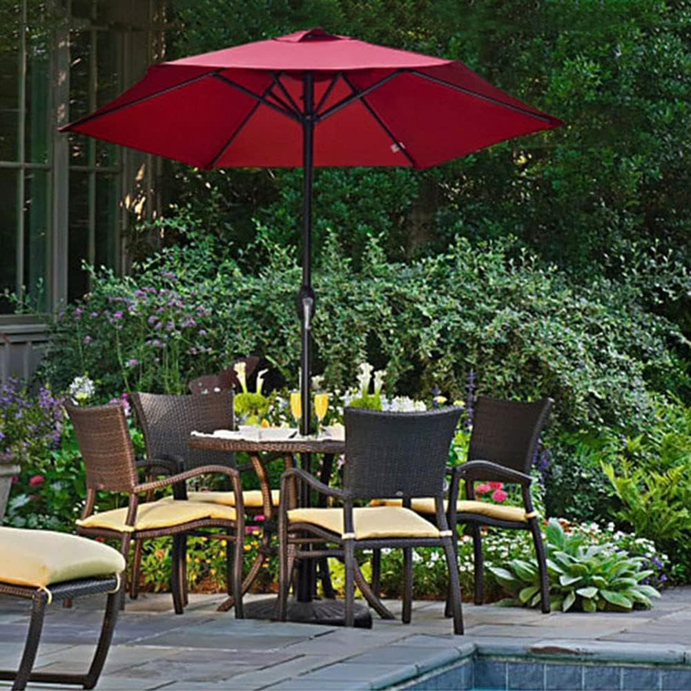 Garden parasols 6.6ft/8ft Patio Umbrella Outdoor 6 RibsWaterproof and Sun-Proof Round Garden Table Parasol UPF50+ for Market,Coffee Shop,Beache,White/Beige/Wine Red/Green/Brown Outdoor parasols