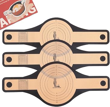 Folksy Super Kitchen 2 Sizes 9.4 & 8.3 inch Silicone Bread Sling for Dutch Oven 3 Pcs,Wider Non-Stick Silicone Bread Baking Mat for Sourdough,Silicon Dough Lifter Liner with Longer Handles Black
