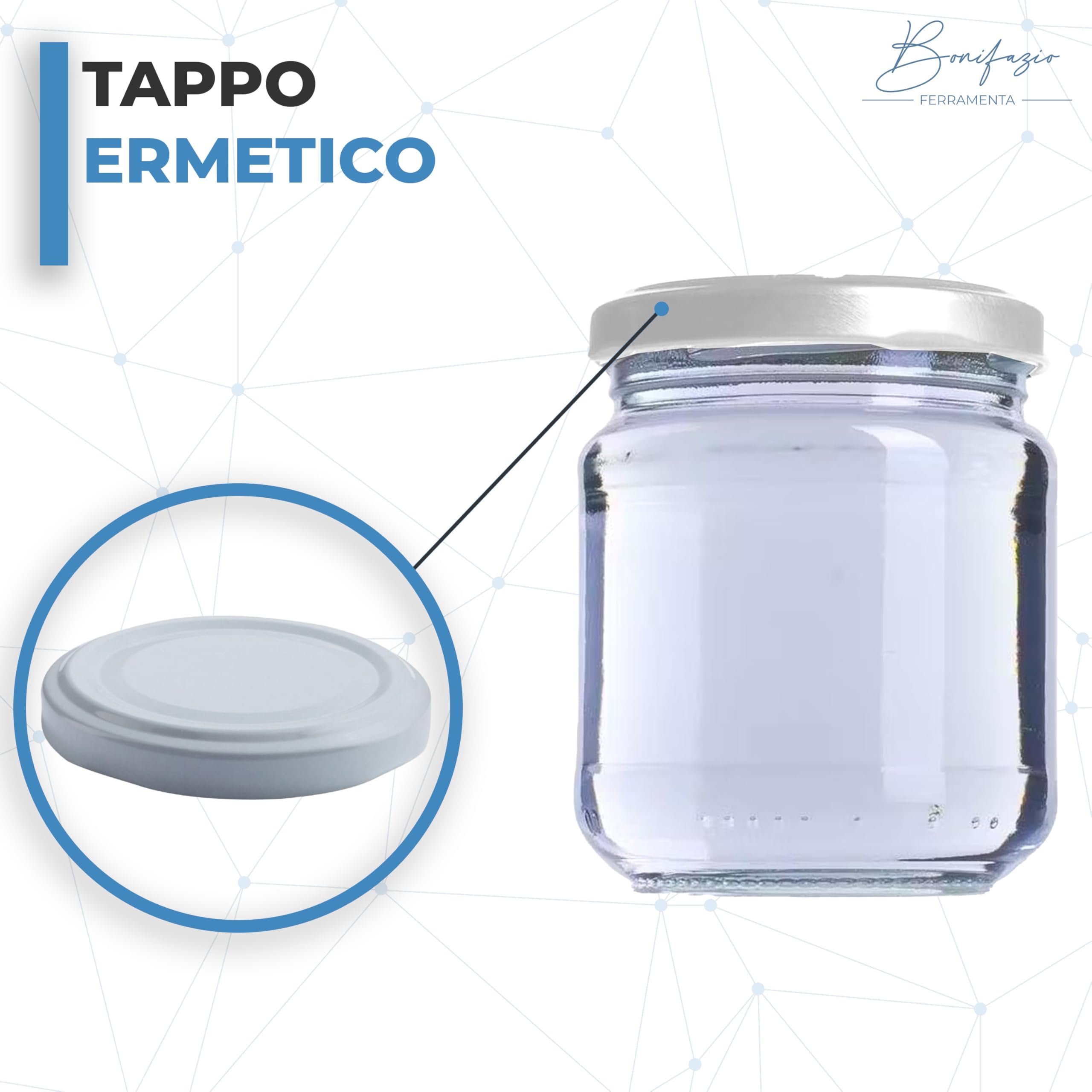 Barattoli Vasetti in vetro per la conservazione da 212 ml in confezione da 120 pezzi con TAPPO BIANCO per conservare marmellata, peperoncino,e non solo (120 pezzi da 212 ml)