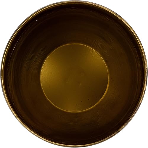 Miniatura 3 de Creative Co-Op Maceta redonda de metal de 15.75 pulgadas, capacidad para maceta de 10 pulgadas, maceta con acabado de latón antiguo