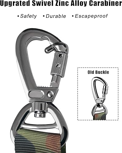 Miniatura 5 de Hotsky Correa táctica para perro resistente para perros medianos y grandes que tiran, 4-6 pies, correa militar fuerte que absorbe los golpes, con