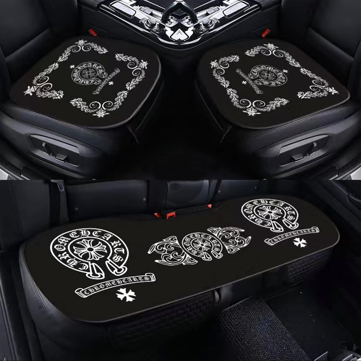 Amazon.co.jp: クロムハーツ 車の座布団 シートカバー3枚組セット カー
