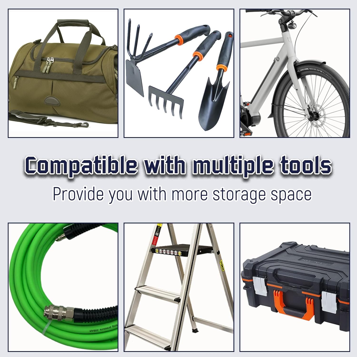 4 Pack E Track Shovel Hanger Heavy Duty, E-Track Hook Accessories for Tools, Rakes, Spades in Trailers, Trucks, Workshop and Warehouse