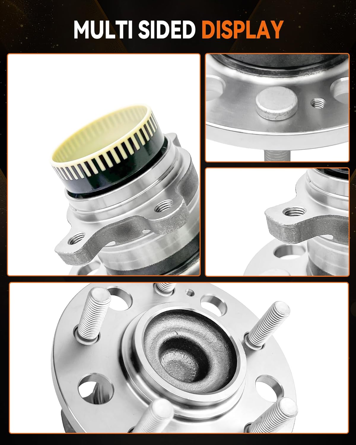 2Pcs 512437 Rear Wheel Bearing Hub Assembly Fit for Kia Optima 11-15, Cadenza 14-16, Sportage 11-16, Rondo 08-12, for Hyundai Azera 11-17, Sonata 10-14, Tucson 10-15, 5 Lugs w/ABS