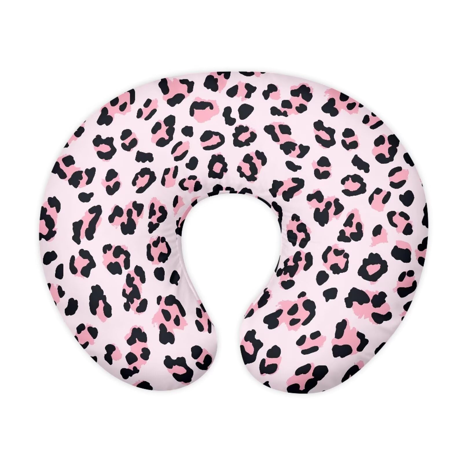 Urndoeng Nursing Pillow Cover For Baby Girl,Breastfeeding Supplies,Soft Nursing Pillow Case For Newborn Baby With Hidden Zipper(Cover Only) Pink Leopard Print