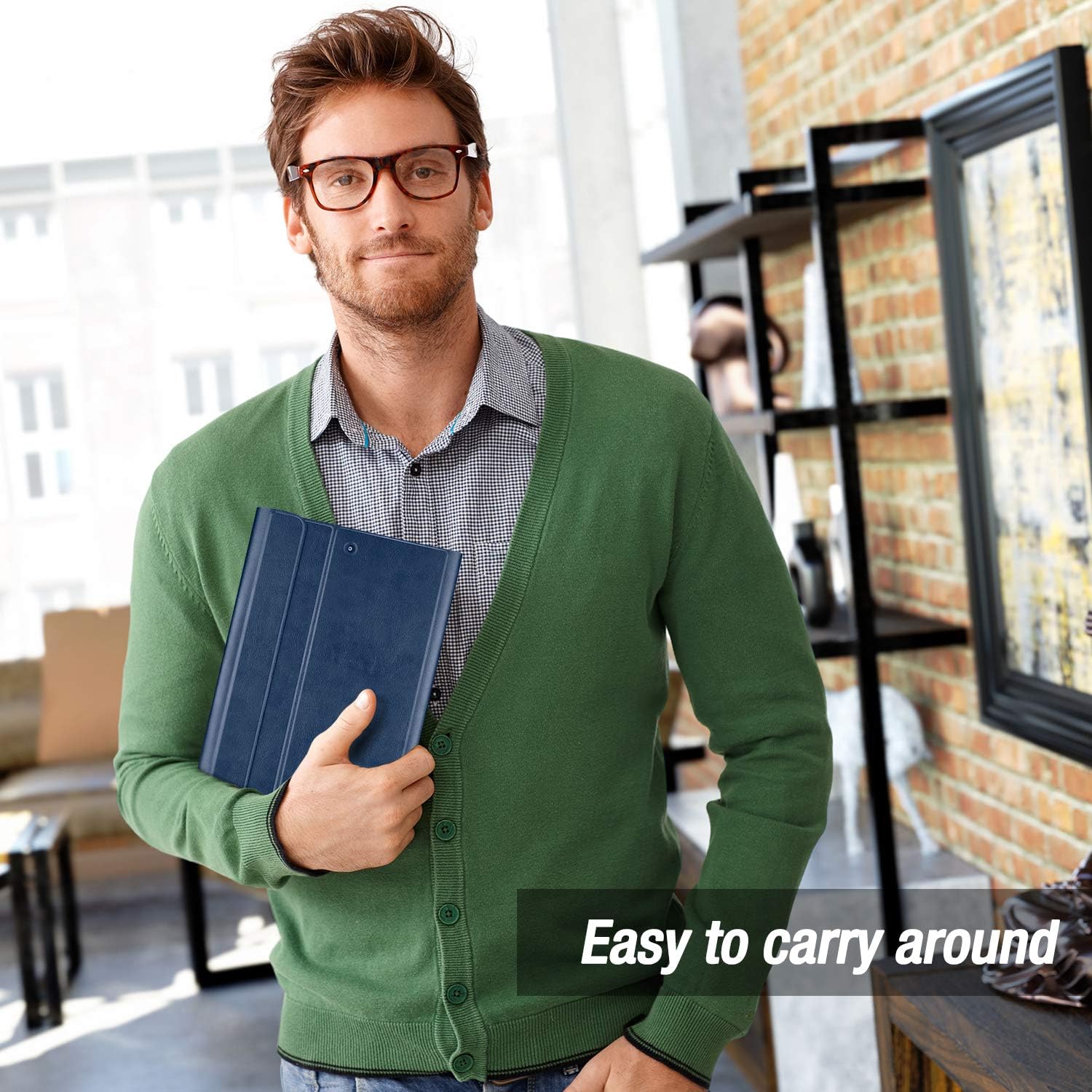 ProCase Keyboard Case for iPad 10.2 9th Gen 2021/ 8th Gen 2020/ 7th Gen 2019/ iPad Air 10.5" 2019 / iPad Pro 10.5 2017, Wireless Magnetically Detachable Keyboard Case, Auto Sleep/Wake -Navy