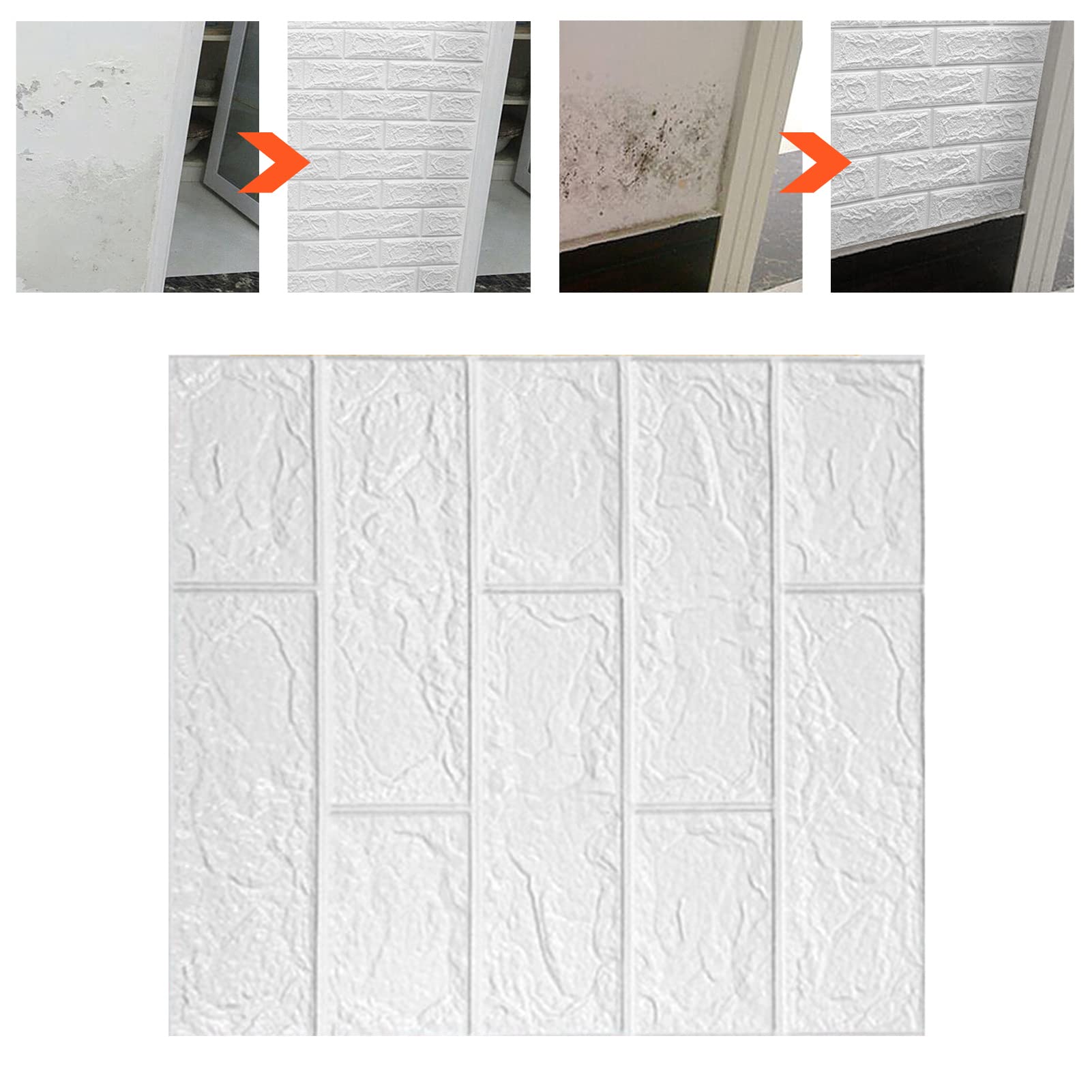 20 Piezas Papel Pintado Pared, Paneles Decorativos 3D, 35x38cm, Panel Decorativos para Pared, Revestimiento Pared Exterior Panel PVC Exterior Papel Pared Autoadhesivo