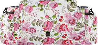 Kigai Universal Baby Stroller Organizer, Watercolor Pink Flower Detachable Stroller Caddy Accessories Bag with Insulated Cup Holder and Adjustable Straps for Diaper, Phone, Toys