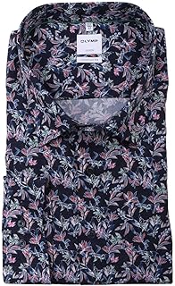 OLYMP Luxor Comfort fit Hemd Langarm Haifischkragen Blumenmuster blau