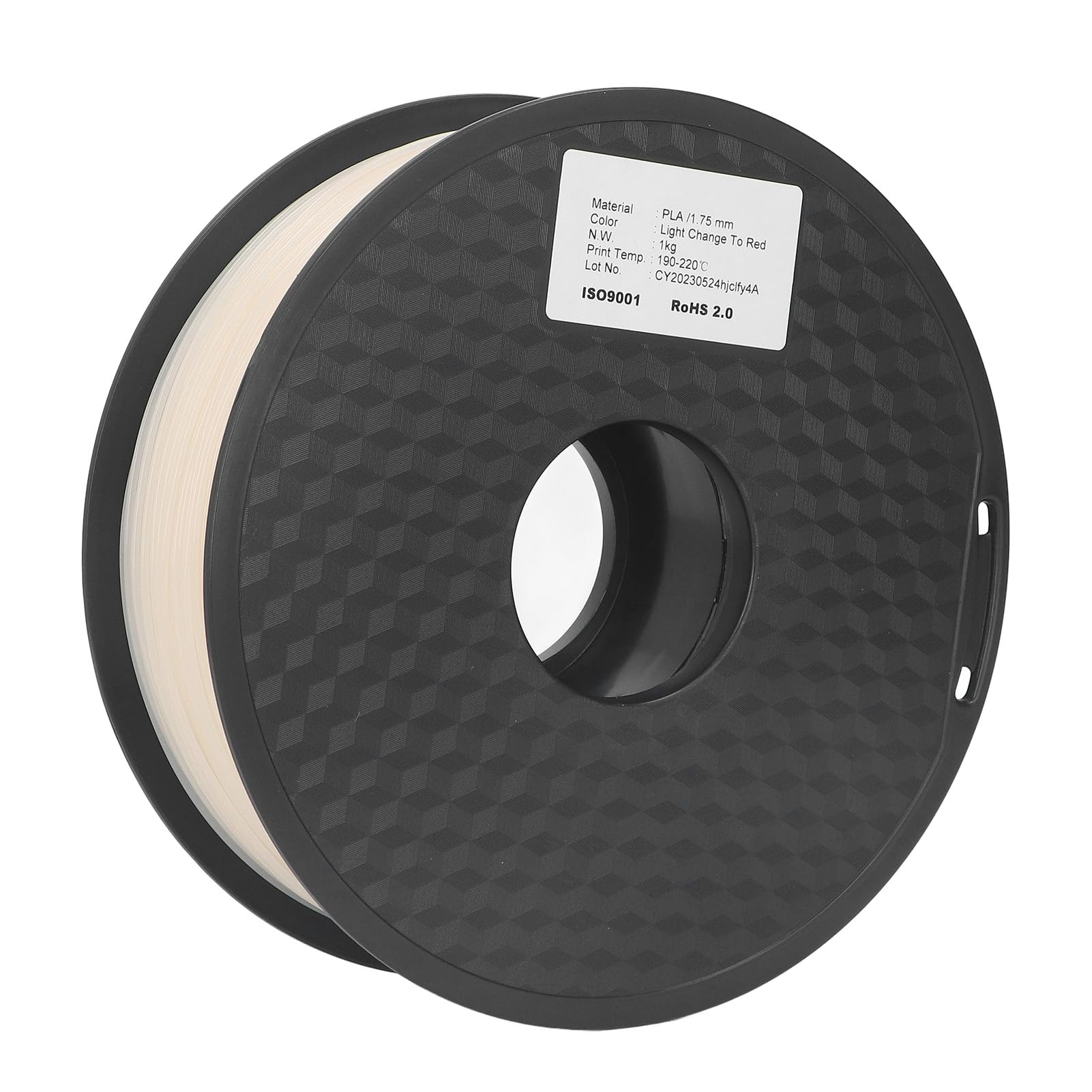 Filament do drukarek 3D, PLA fotochromowy czerwony, 1,75 mm, wysoka przezroczystość, wysokiej jakości materiał eksploatacyjny do druku 3D do majsterkowania i modelowania