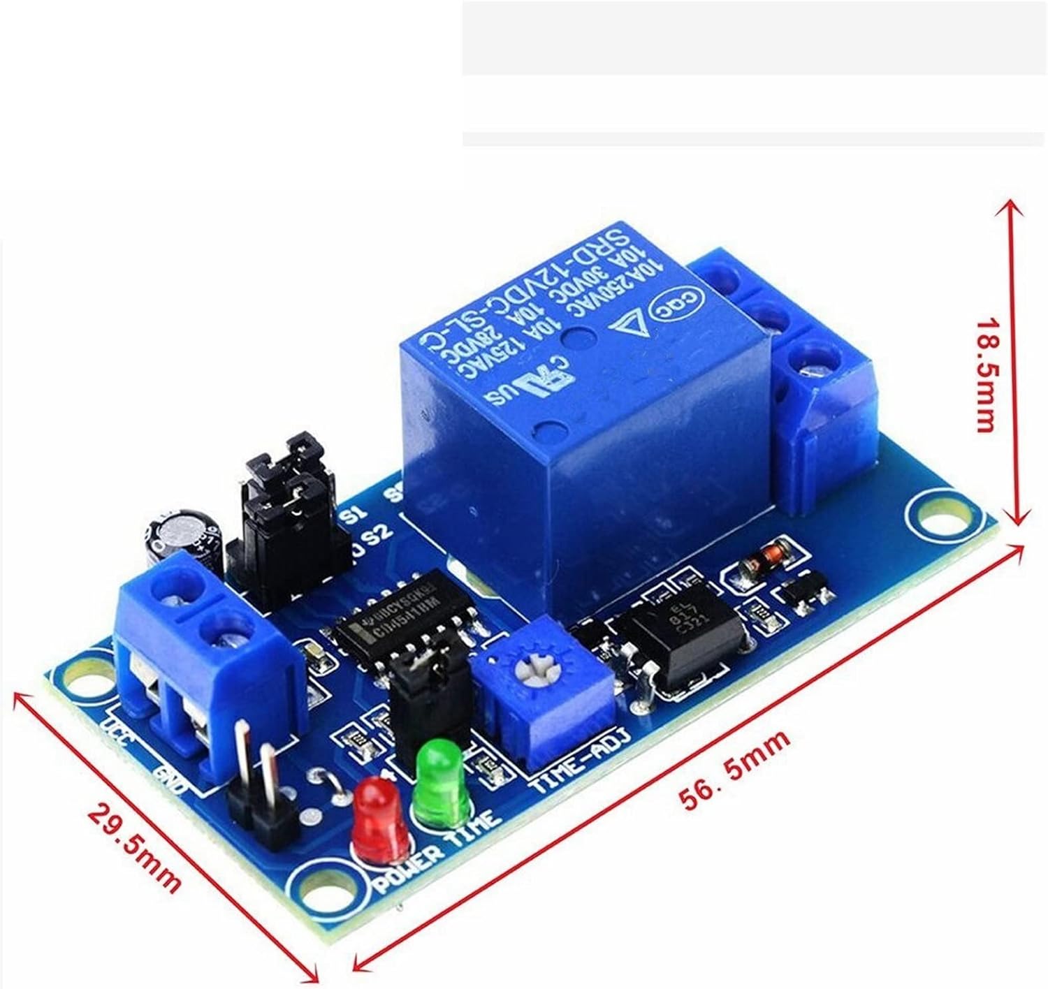 Smart Electronics DC 12V Delay Relay with Timer Adjustment Potentiometer Turn On/Off Switch Module(2 Pcs)