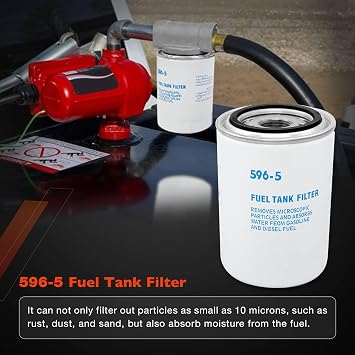 Fuel Tank Filter Compatible with Fuel Pumps Transfer Tanks, 10 Micron Diesel Spin-On Filter