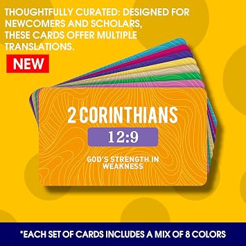 Bible Memory Verse Cards, Weekly Scripture Flash Cards | 56 Weekly Scripture Cards, Multi-Translation Bible Verses, Daily Devotions, Prayer & Bible Study, Christian Gift