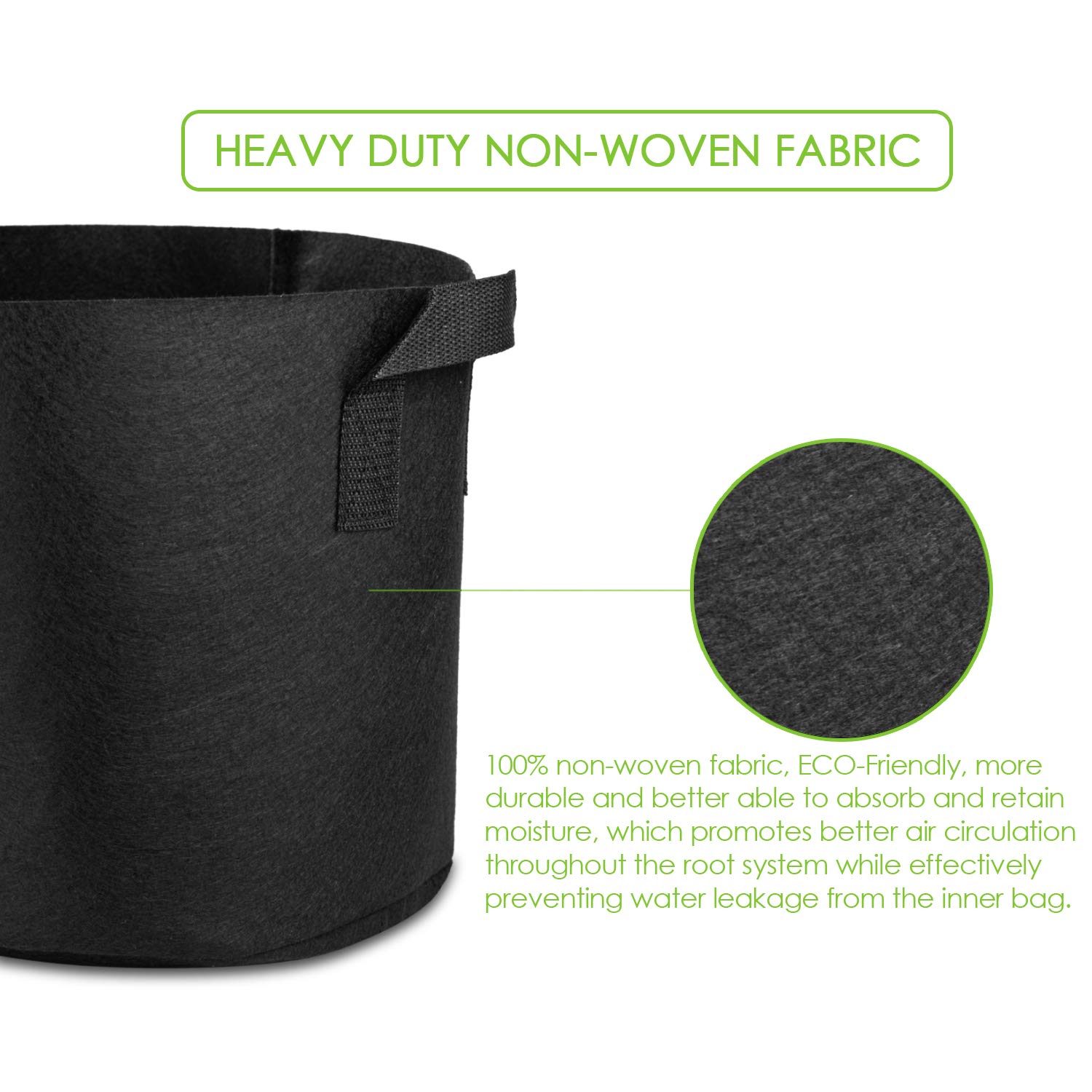 12er-Pack 25 Gallonen Grow Bags Heavy Duty Container Thickened Nonwoven Fabric Plant Pots with Handles