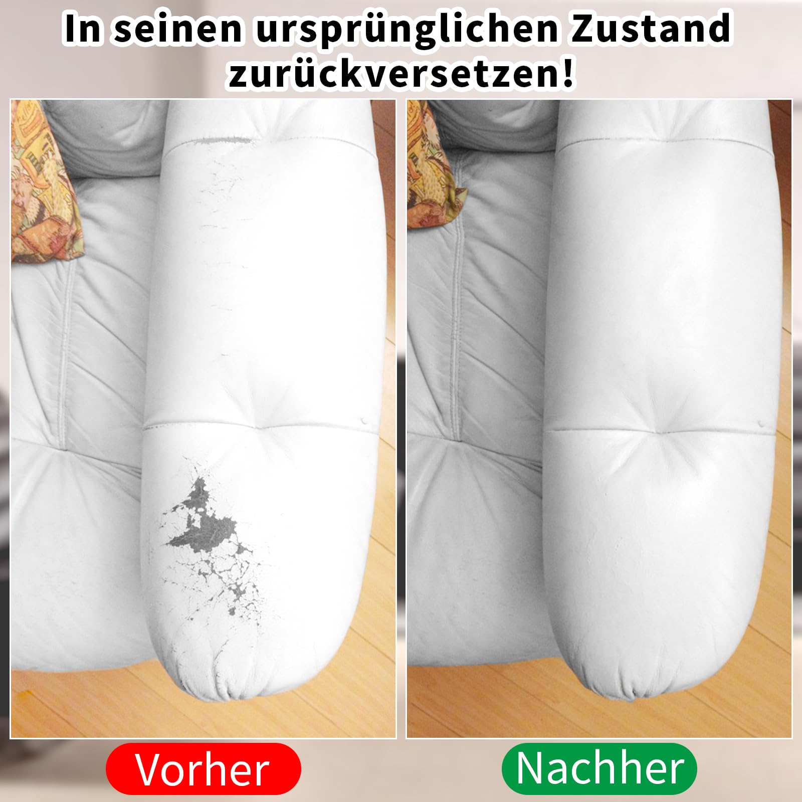 SHADAIWUYU 240g Lederpflege Auto mit Lederfett(100ml),Leder Reparatur Set Weiß,Flüssigleder,Lederfarbe,Kunstleder Reparaturset zum Reparieren von Sofas,Vinylmöbeln,Autositz bei Verblassen und Kratzer