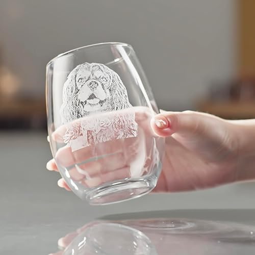 Miniatura 6 de Copa de vino sin tallo con foto de perro grabada personalizada, regalo personalizado para amantes de los perros, recuerdo conmemorativo de mascotas,