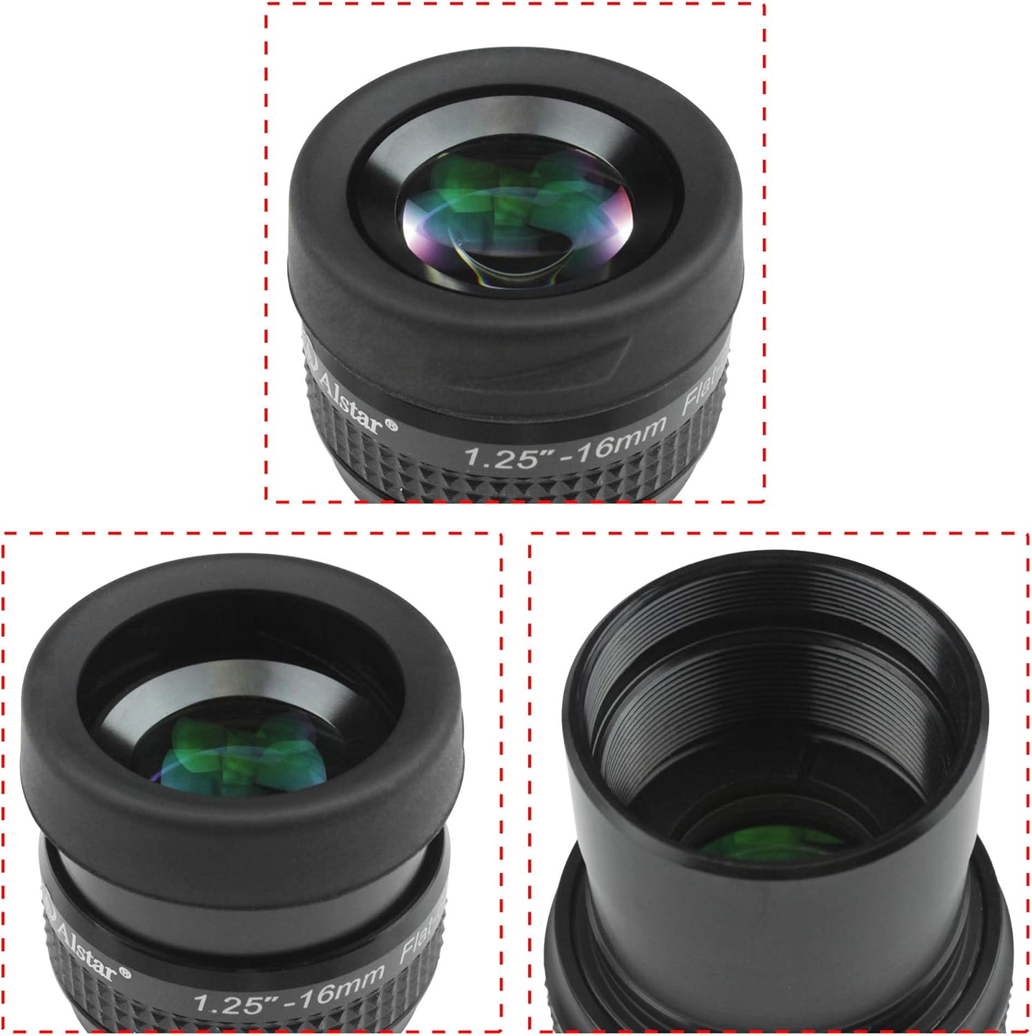 Alstar 1.25 inch Telescope Eyepieces Premium Flat Field, 16mm Focal Lengths Wide Angle Multi-Coated Lenses with Adjustable Twist-up Eyecups Anodized Aluminum Housing for Crystal-Clear Viewing