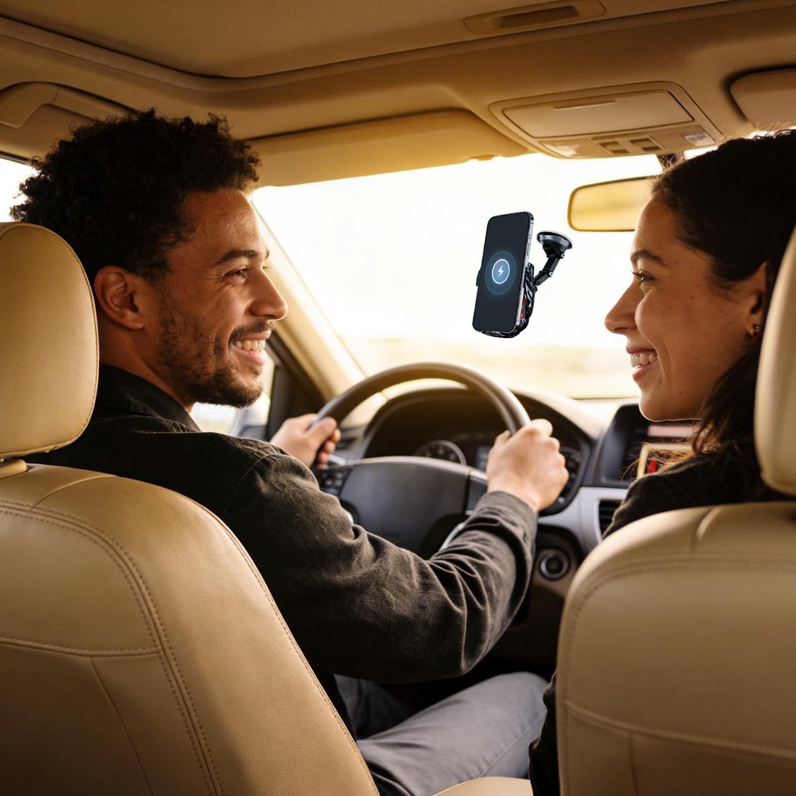 Caricabatterie Wireless per Telefono in Auto Supporto Cruscotto Con | Supporto del Caricatore Auto 15W per Video Streaming, Parcheggio, Viaggi e Spostamenti Quotidiani
