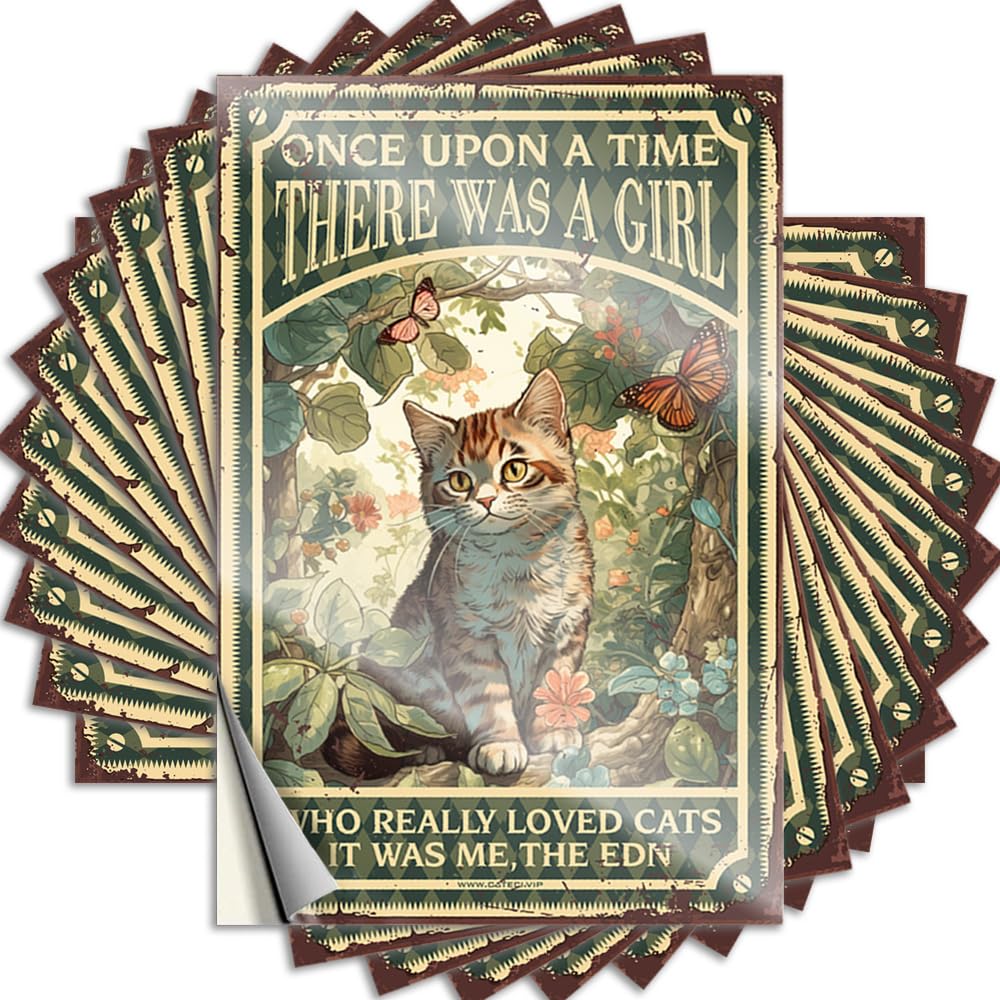 Fzfn Women's Colour Quote Teens Stuff | Fluffy Case Once Upon A Time There Was A Girl Who Really Loved Cats For Hunting(12X18cm)
