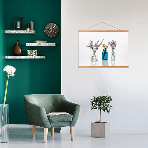 Miniatura 16 de FALAMON - Marco magnético de madera de teca para colgar pósteres, impresiones, fotos, dibujos, mapas, pergaminos y lienzos de trabajos artísticos