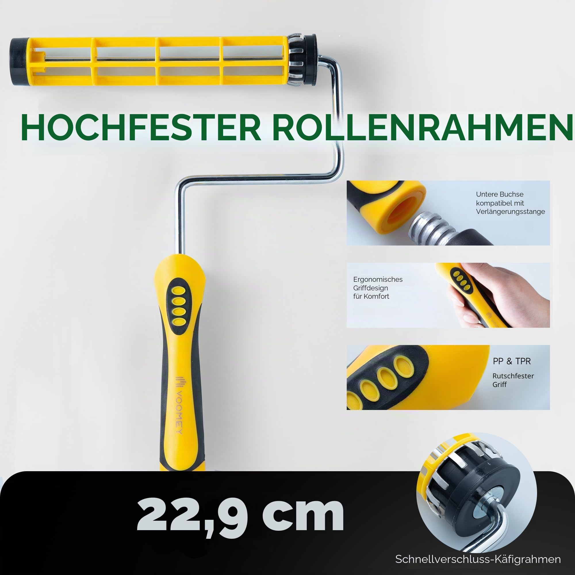 7-Liter mittelgroßer Farbeimer aus Kunststoff, Farbeimer mit Einweg-Eimereinsatz, 22,9 cm, 2 Mikrofaser-Farbrollerabdeckungen, Vogelkäfig-Halterung
