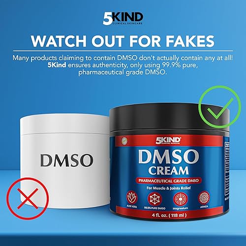 Miniatura 5 de 5Kind DMSO Crema para aliviar el dolor, 4 onzas líquidas, 99.9% DMSO puro grado farmacéutico, aloe vera, magnesio, árnica y mentol, alivio tópico