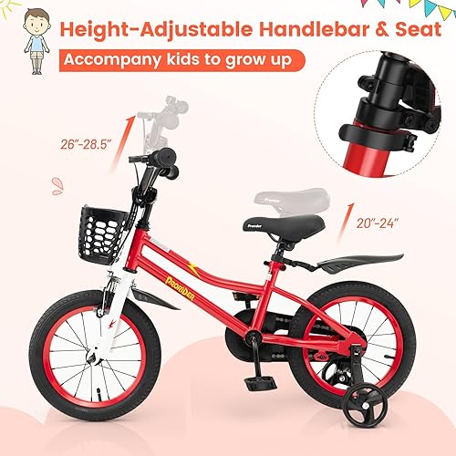 Miniatura 2 de BABY JOY Bicicleta para niños, 12, 14, 16, 18, 20 pulgadas, bicicletas para niños y niñas, adolescentes de 3 a 8 años o más con ruedas de