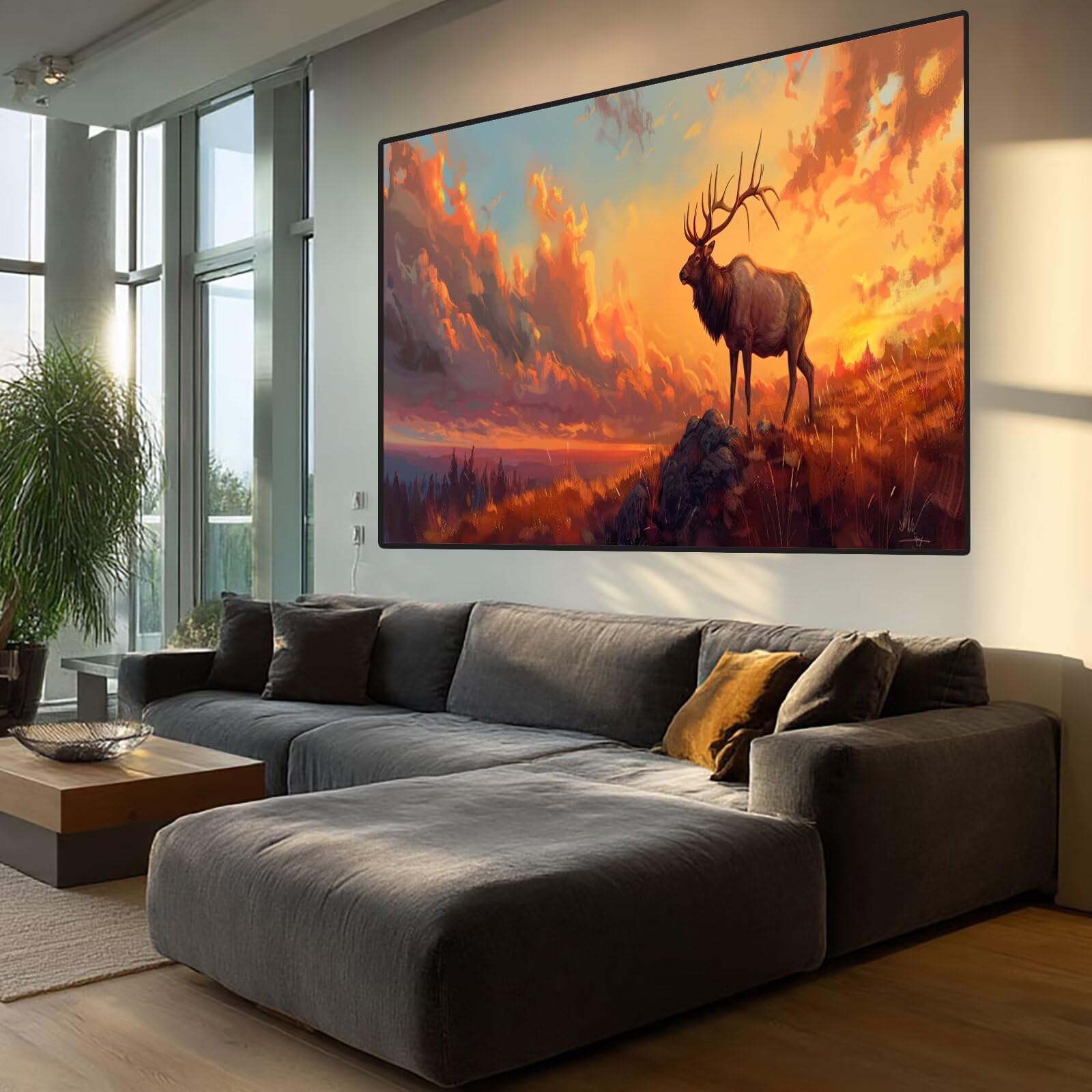 Elk Diamond Art Grassland Diamond Painting Arts and Crafts dla dorosłych, zestawy do malowania diamentami 5D, dorosłych, Crysta, haft krzyżykowy, zestaw do haftowania DIY dla początkujących, dekoracja