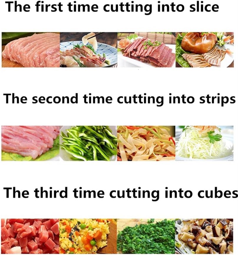 Huanyu Commercial Electric Stainless Steel Meat Grinder Automatic Household Meat Cutter Slicer Diced Vegetable Cutting Machine 175KG/H (110V)