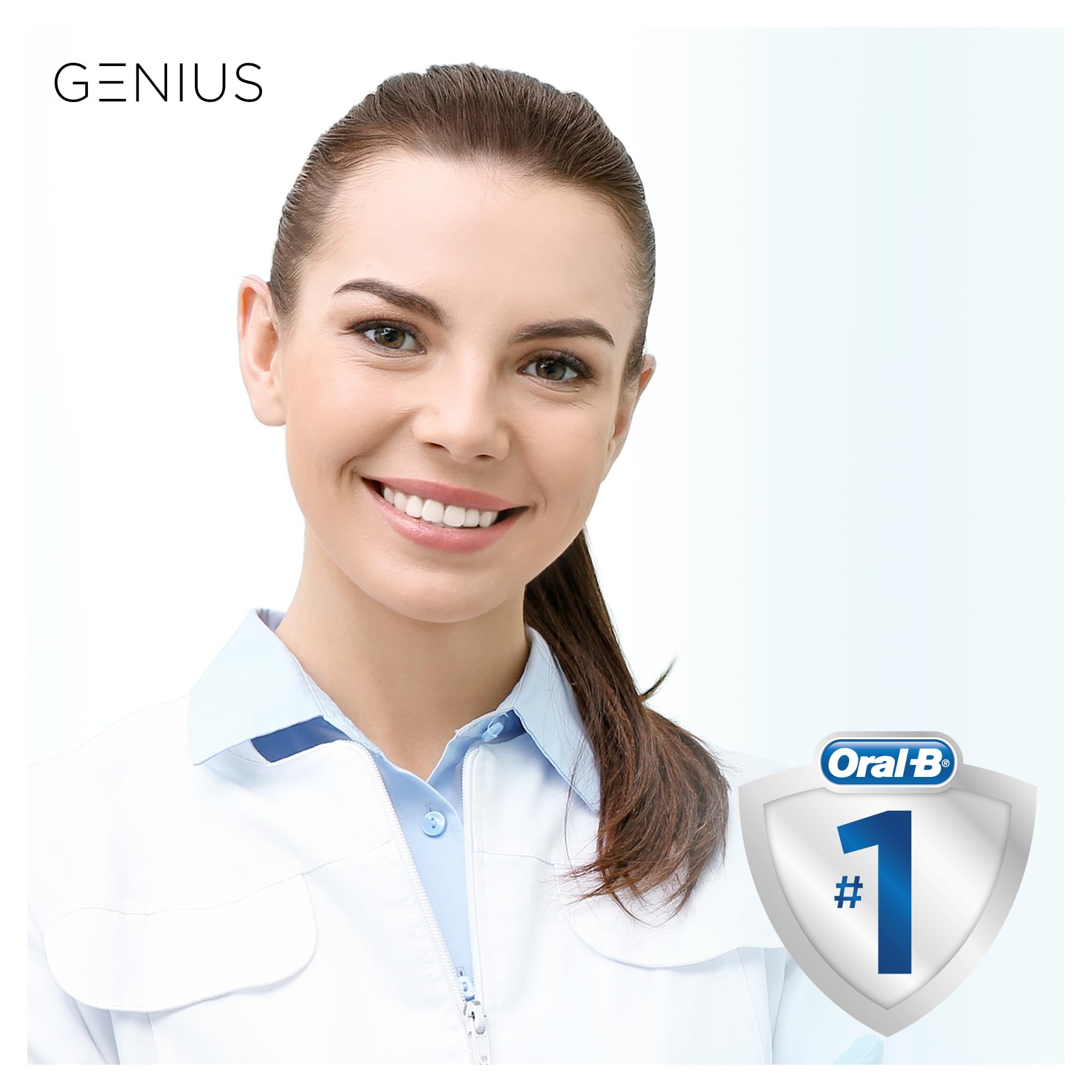 Oral-B Spazzolino Elettrico Ricaricabile Genius 8000N Con 1 Manico Argento, 1 Testina Di Ricambio, 1 Custodia Da Viaggio Premium E 5 Modalità, Tra Cui Sbiancante, Denti Sensibili E Protezione Gengive