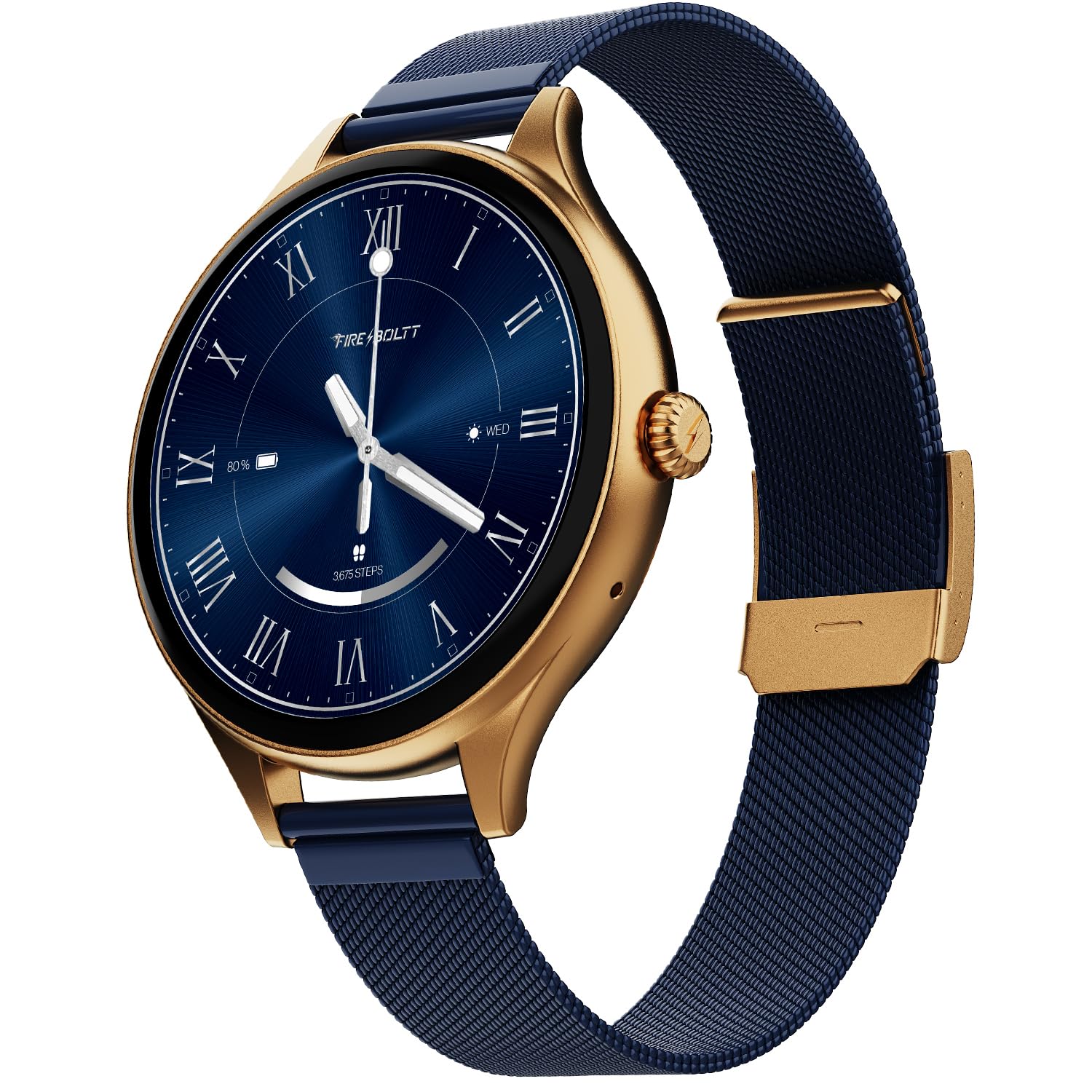 Fire-Boltt Phoenix Air Smart Watch 1.26” Round Display, Rotating Button, Wireless Charging, Ultra Lightweight Metal Body, Bluetooth Calling, Smartwatch with Silicone & Mesh Steel Straps Sapphire-image-29