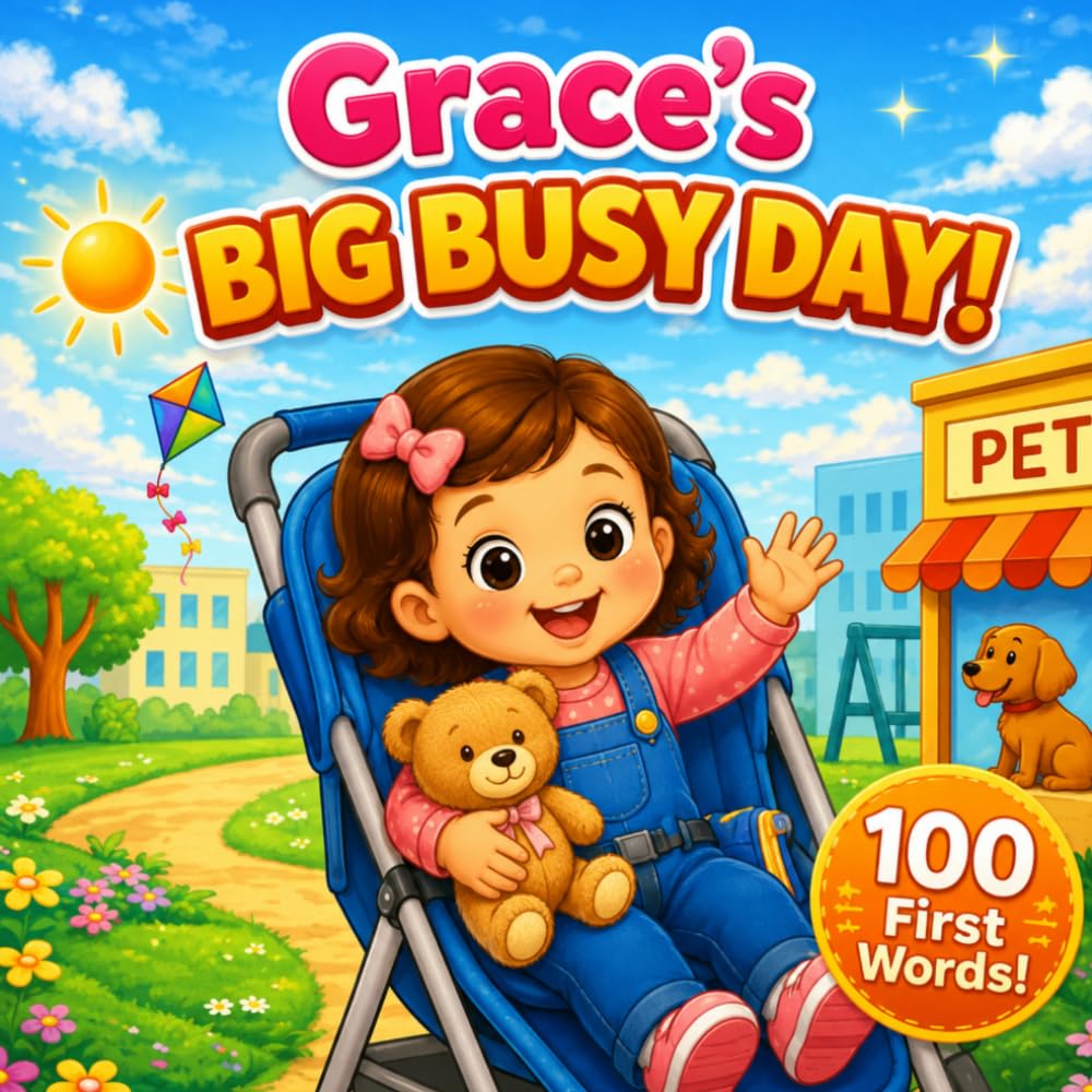 Grace's Big Busy Day: First 100 Words and Daily Routine Book for a Little Girl Named Grace (Three Hearts Publishing Baby Name Books (GRACE))