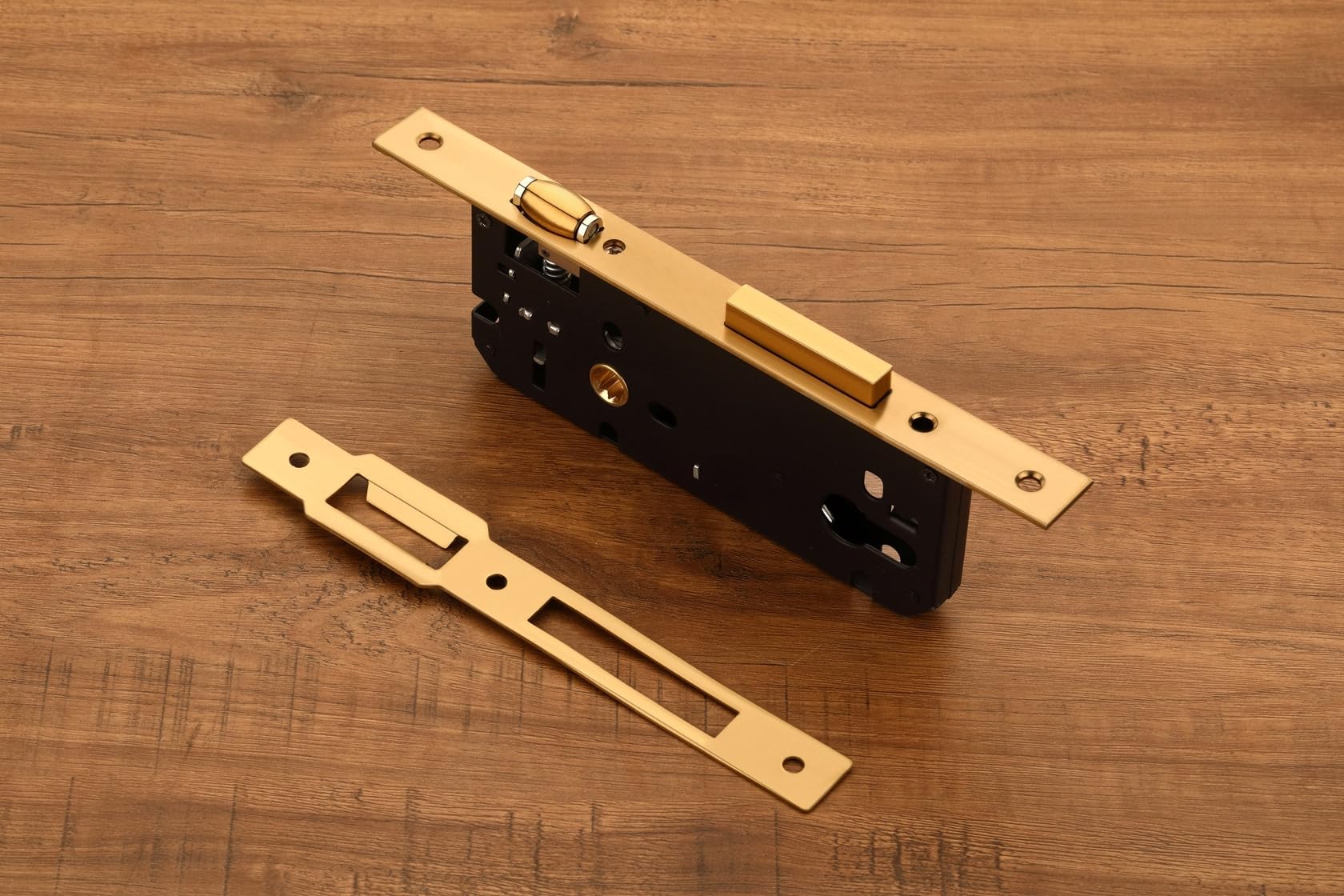 HARMONUS Heavy Duty Brass Roller Lock Body Set for Wooden Door | Mortise Roller Lock Body | Roller Lock Body 50 mm x 85 mm Three Bullet (Finish PVD Gold)-Pack of 1 pcs (B0CJRHJFHL) Amazon Price History, Amazon Price Tracker