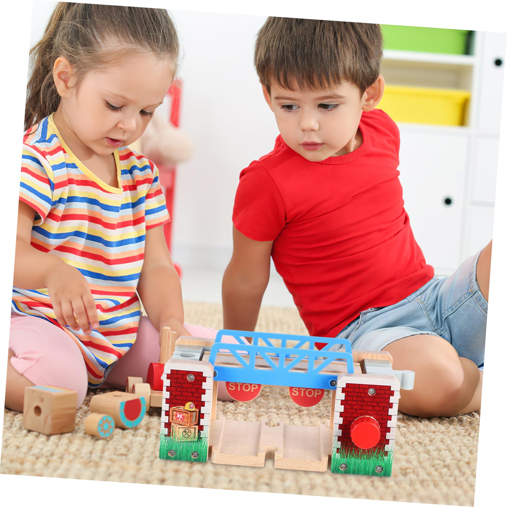 BESPORTBLE Wooden Lifting Bridge for Train Wooden Railway Accessory Enhancing Playtime Experience for Train Tracks