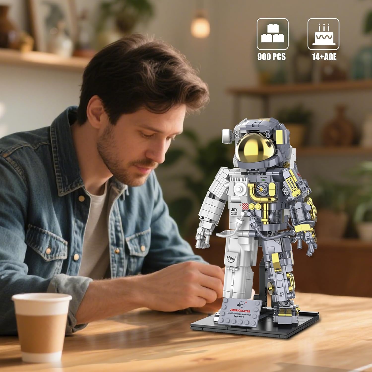 Building Block Sets, Space Astronaut Building Set 1008 Pcs for Adult Teenager Aged 14+, Spaceman Model Building Kit Toys for Gift, Home or Office Decor