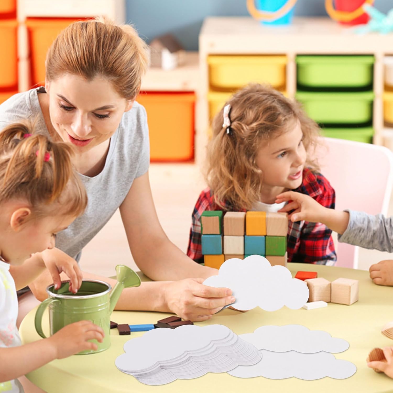 MixTeach 200 Pcs White Cloud Cutouts 4 Inch Paper Cloud Shapes Die Cut ...