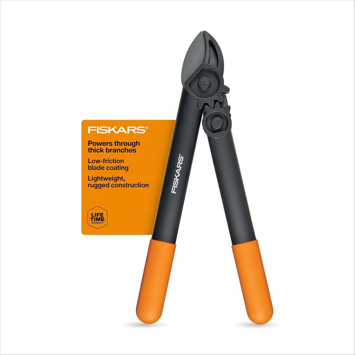 Cortadores de yunque para jardín PowerGear de 15"de Fiskars, podadora de árboles, cortes de 1.25"