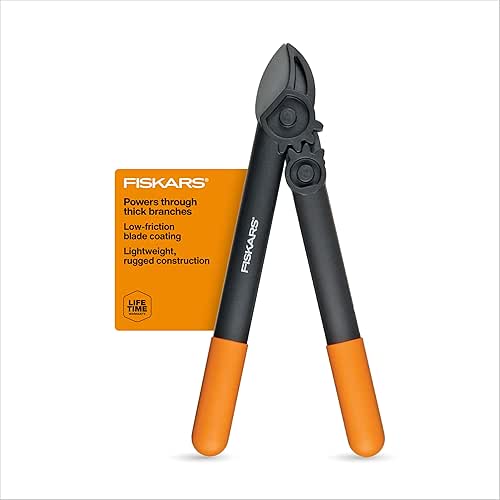 Fiskars 15-Inch PowerGear Loppers, Sharp Steel Blade Bush and Tree