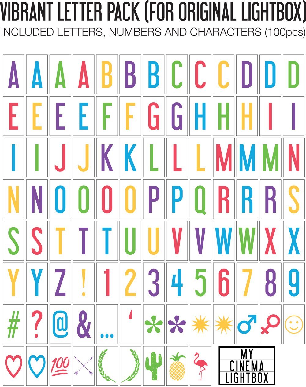 Buy My Cinema Lightbox Extra Letter and Symbol Packs, Colour Letters