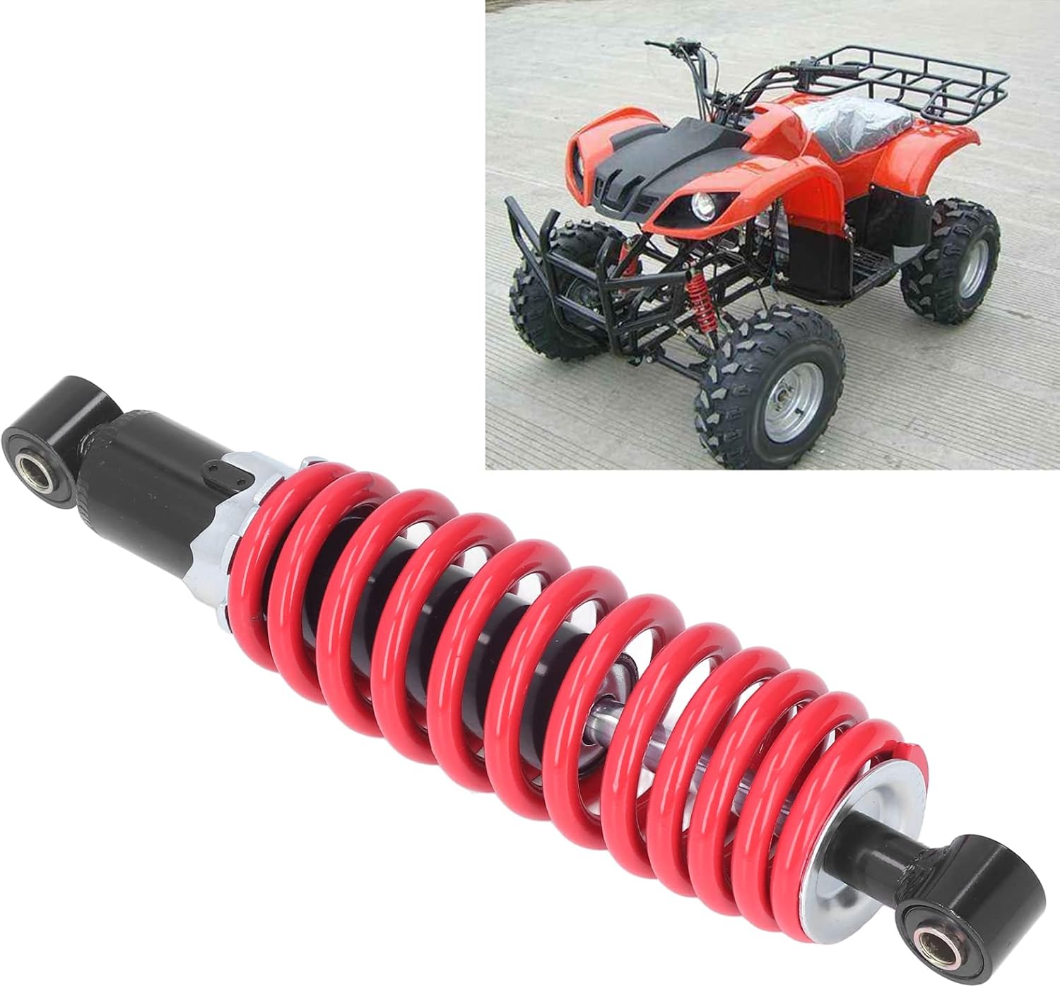 Rear Shock Absorber 5 Speed Adjustable Damper Rear Suspension Shock 305mm 12in Adjustable Shock Spring 10mm Mounting Hole for 50cc 125cc ATV Go Kart Motorcycle