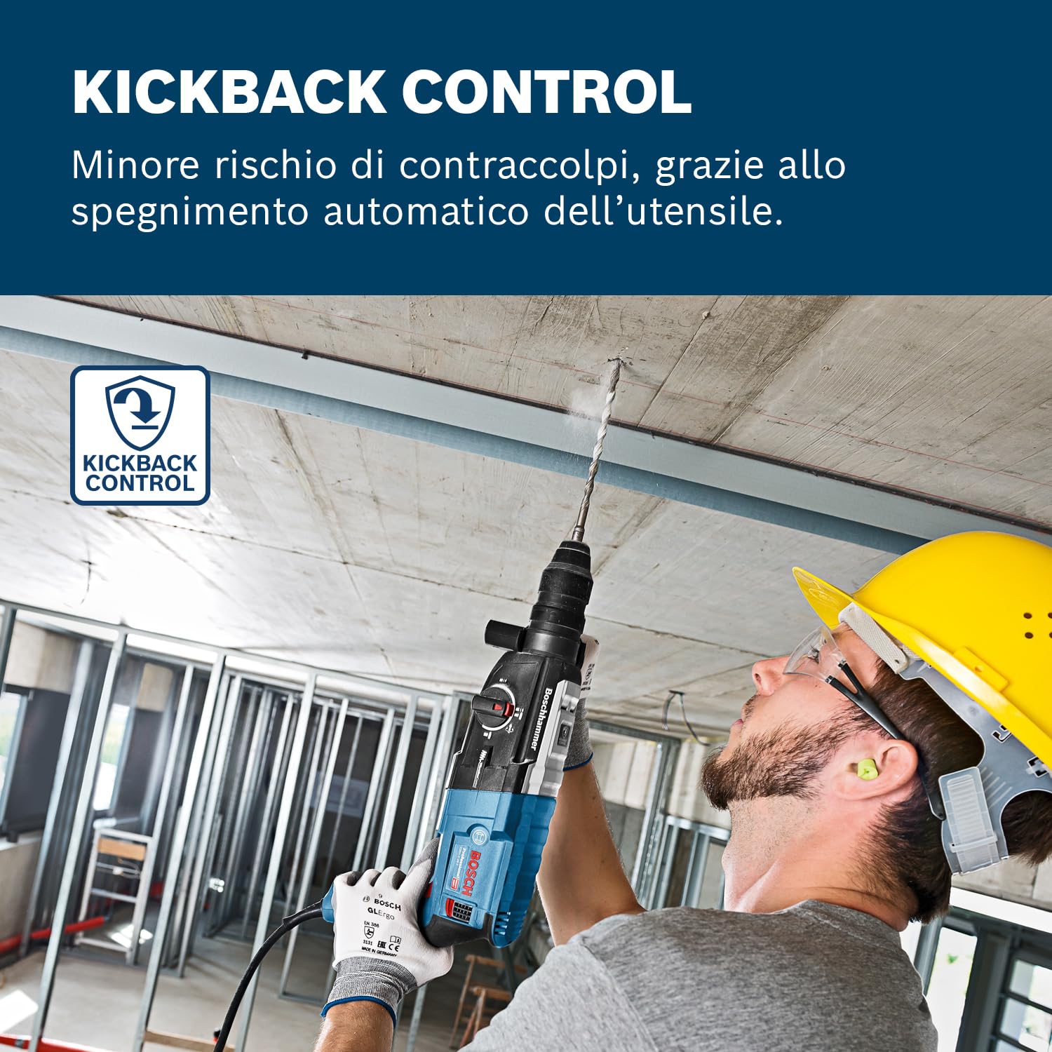 Bosch Professional GBH 2-28 Martello Perforatore, Mandrino SDS-Plus, 880 W, Foro Calcestruzzo 28 mm, in Valigetta