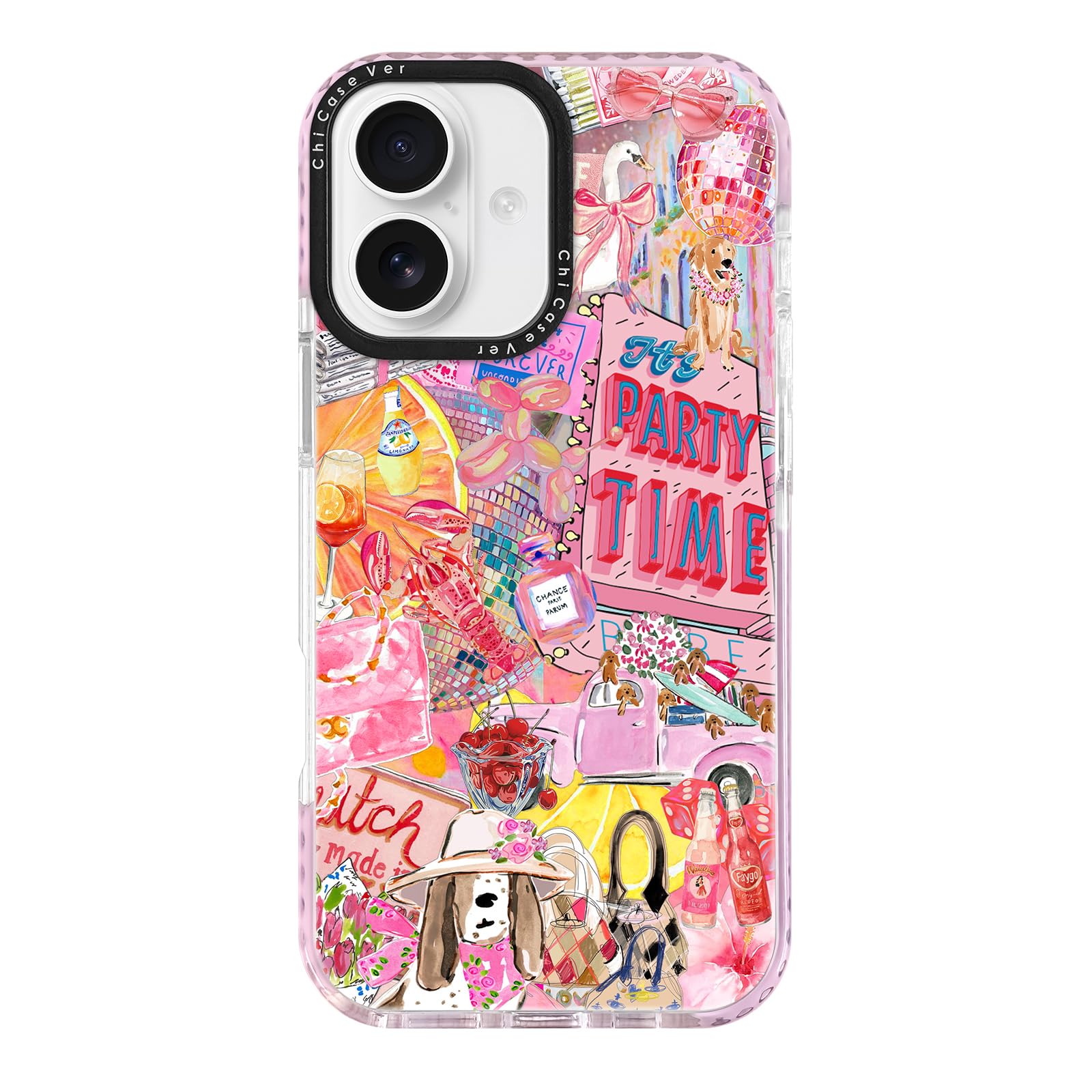 ChiCaseVer for iPhone 16 Plus Case, Disco Party Glam Y2K Design, Military-Grade Drop Protection, Playful Soft Slim TPU Protective Cover with Camera