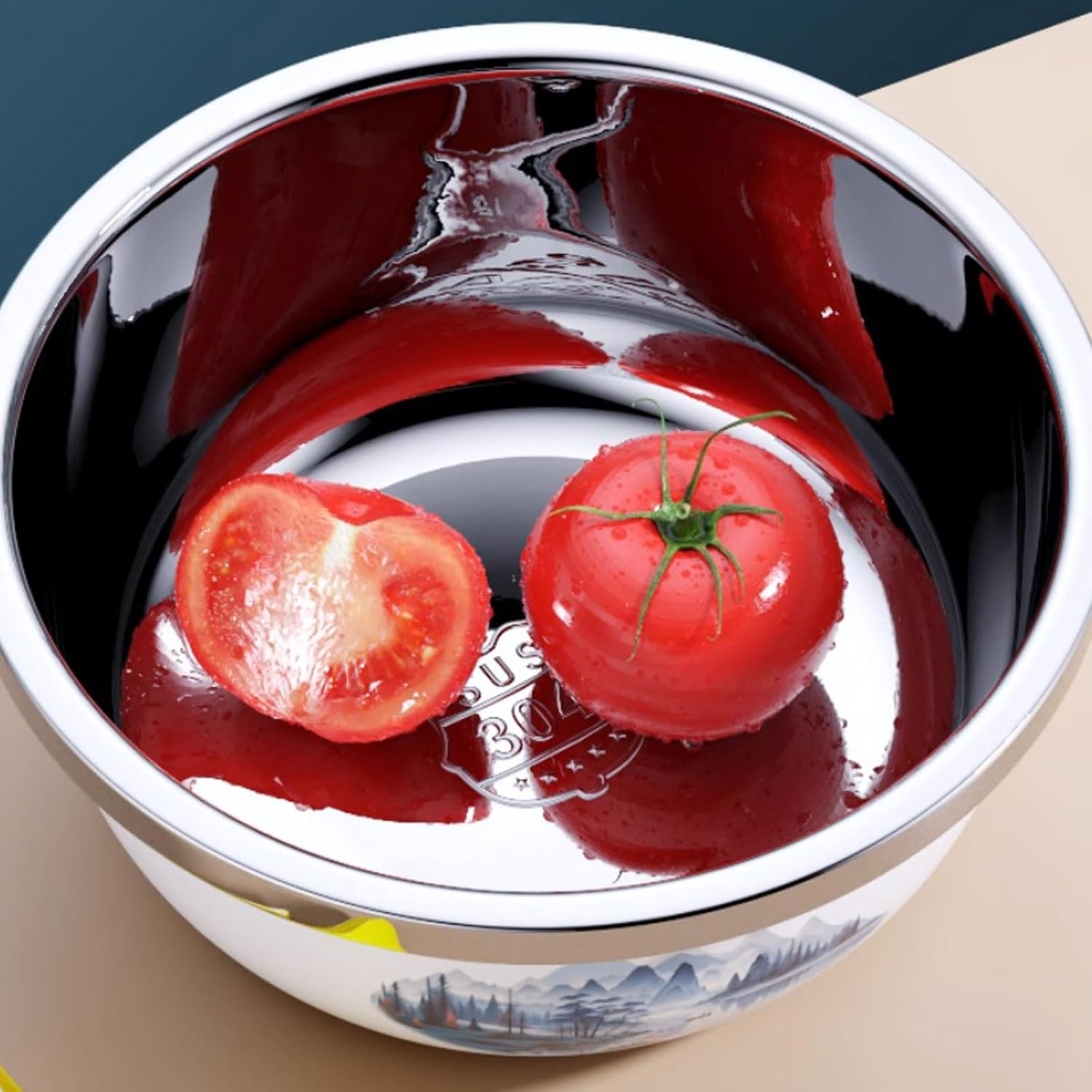 Stackable Stainless Steel Mixing Bowl With Lid For Kitchen Use Egg Beating Dough Mixing Vegetable Washing And Salad Mixing Bowl multipurpose(L)