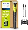 Norelco Philips OneBlade 360 Connected Hybrid Face, Electric Beard Trimmer, Shaver, 360 Blade Tech & 1 Hour Fast Charge, 1 x 360 Blade, 5-in-1 Comb, QP4530/90